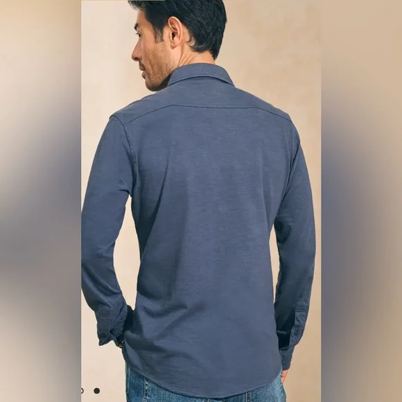 Faherty - FAHERTY KNIT SEASONS SHIRT, WASHED Blue - Picture 3 of 3